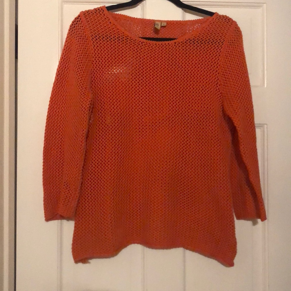 Orange knit sweater